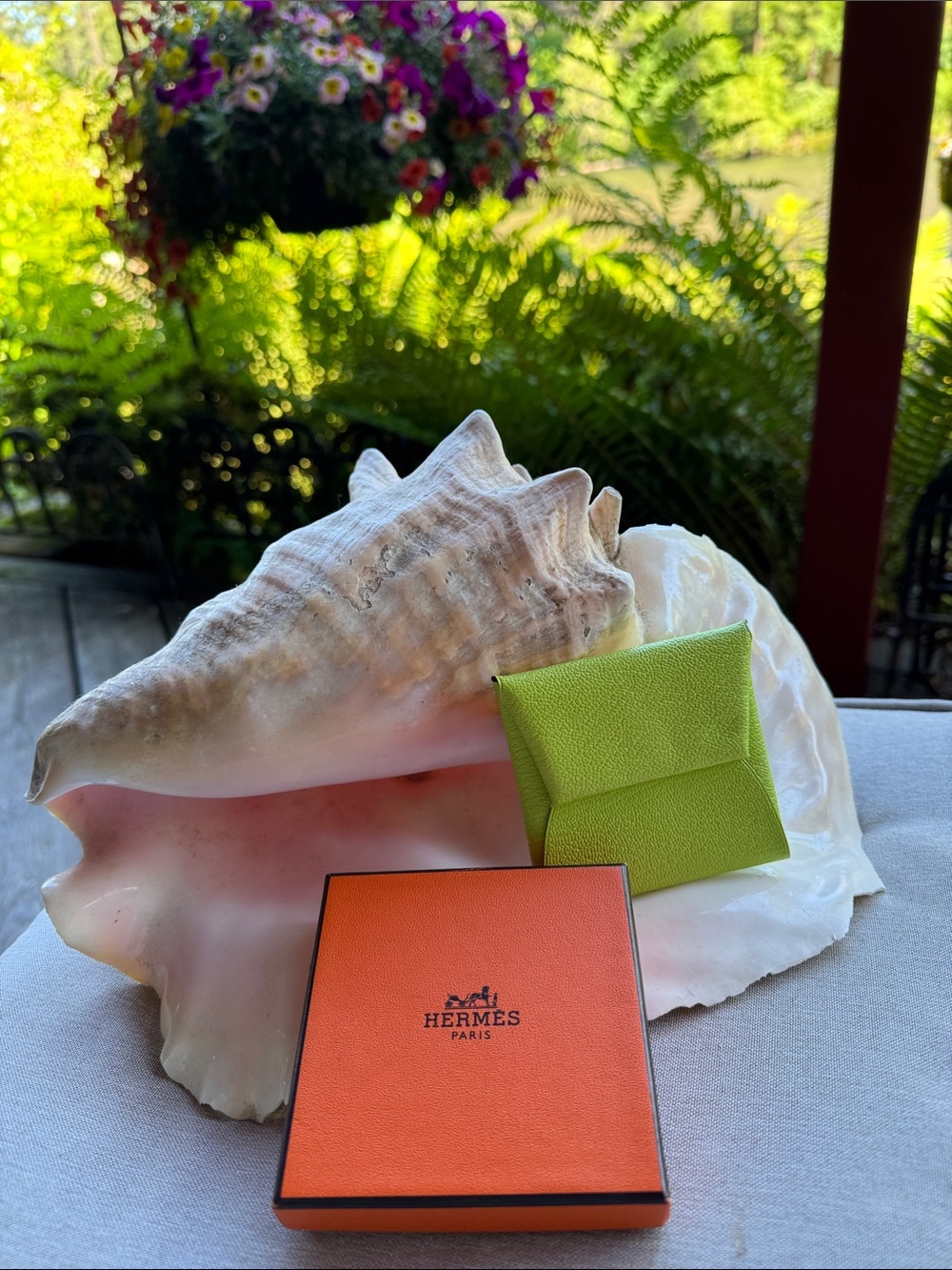 Hermès Lime Green Epsom Leather Card & Coin Pouch